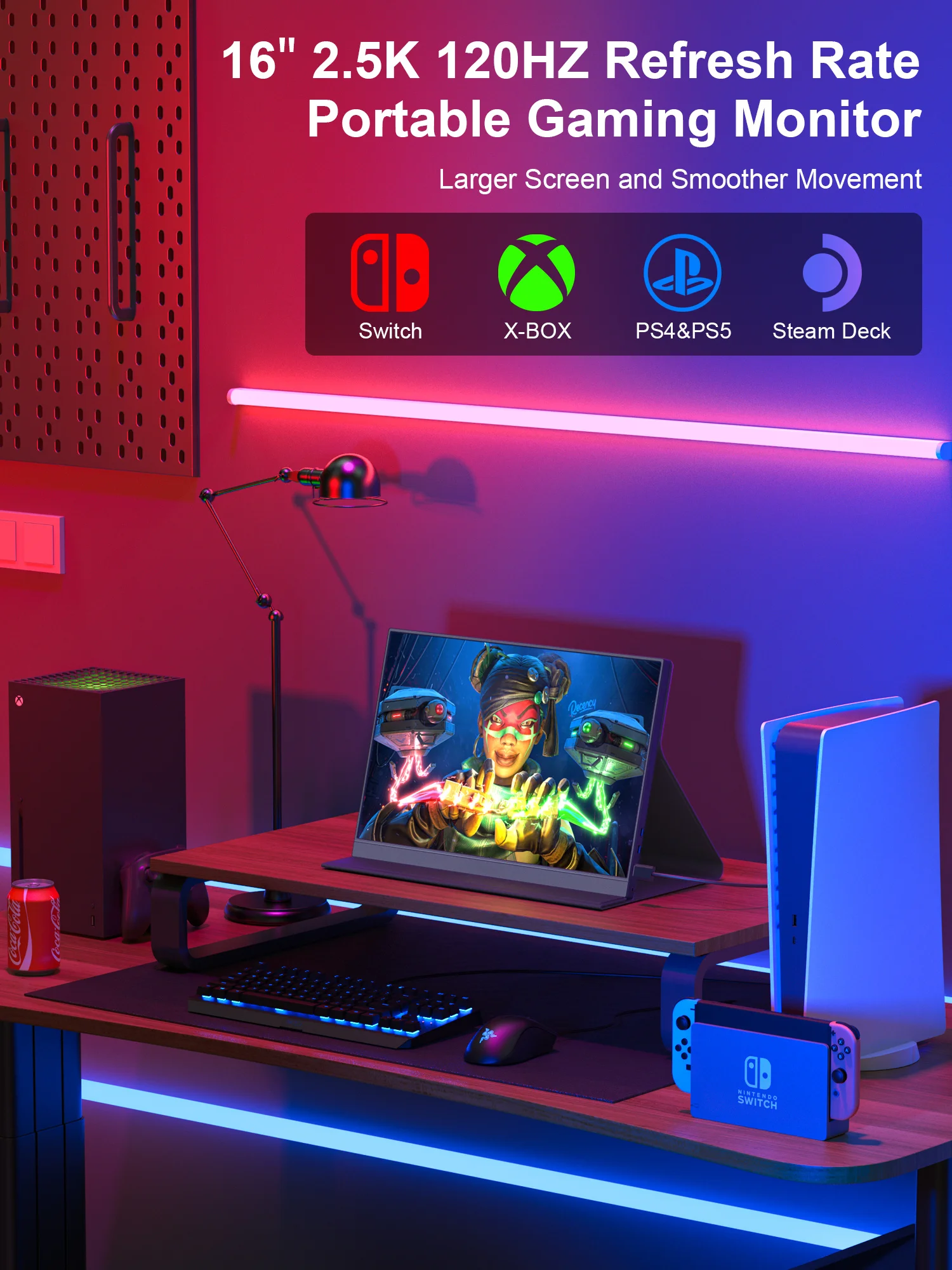 16-дюймовый ЖК-дисплей компактные мониторы UHD 2 5 K 2560*1600P 120 Гц игровые с IPS-панелью