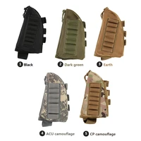 tactical rifle butt stock ammo holder shotgun cheek rest adjustable molle bullet pouch nylon riser pad for hunting accessories