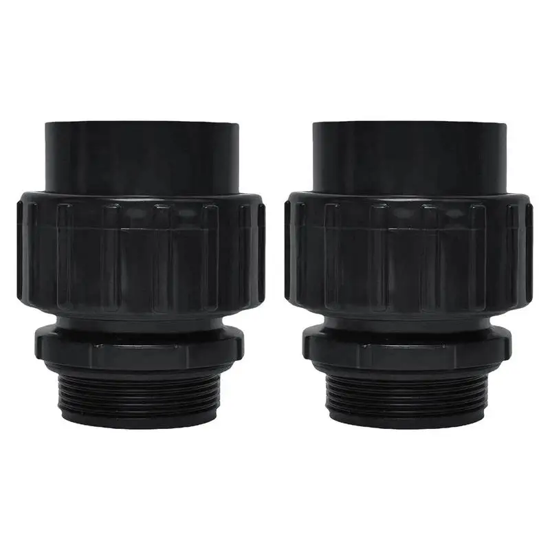 

2PCS Sturdy ABS Union Replacement Kit Reliable Black Swimming Pool Accessories Sealed Replacement Part For Water Pump Systems