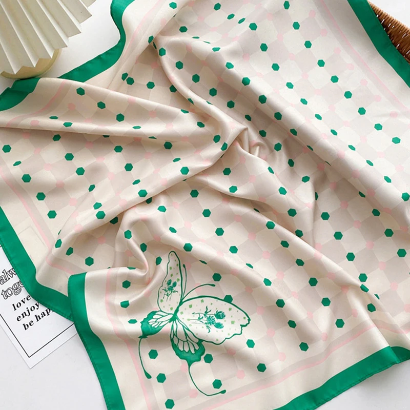 

Женский квадратный шарф, роскошная шаль, шейный галстук с принтом, повязка для волос, бандана на запястье, головной платок, шейный платок, 70x70...