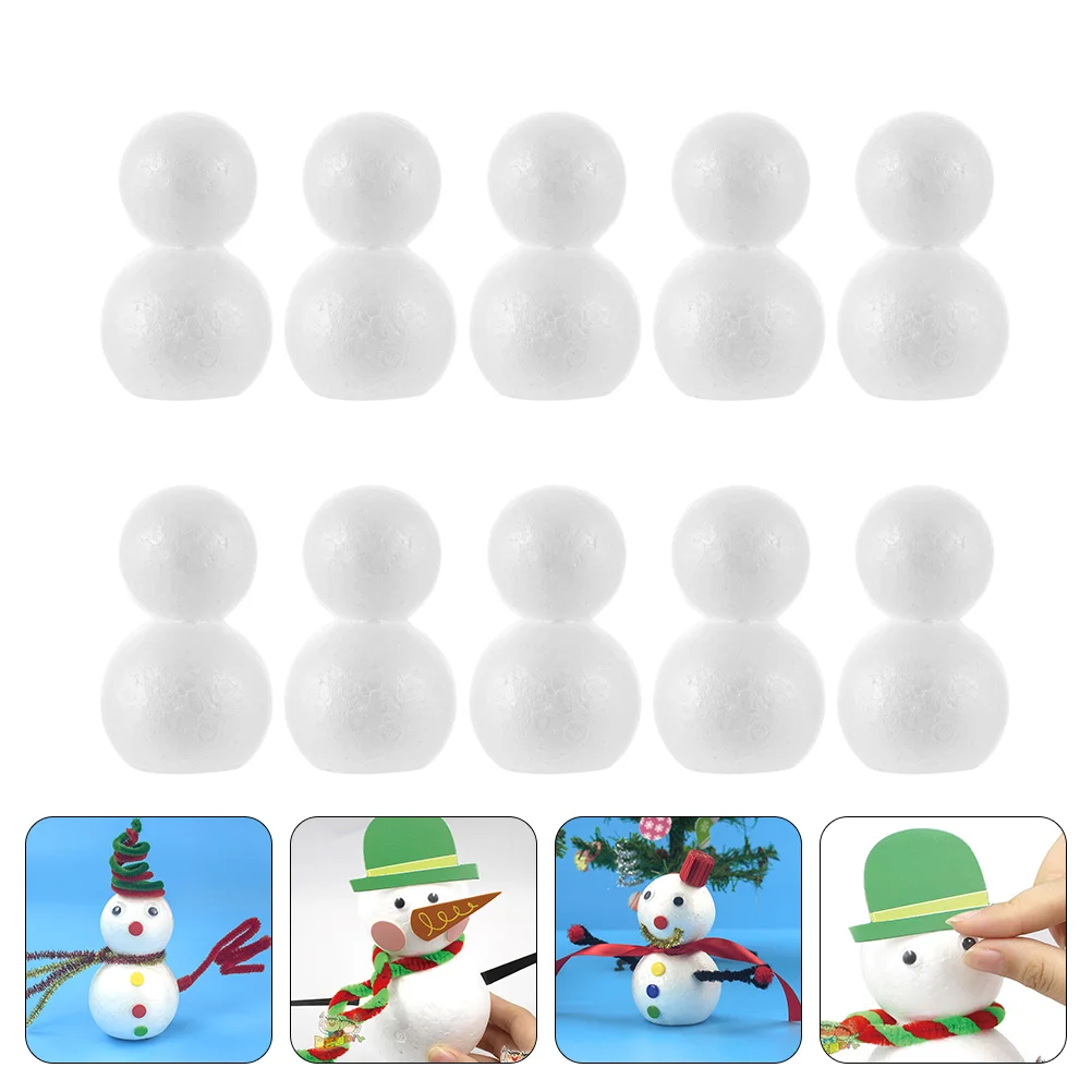 

Snowmanstyrofoam Christmas Polystyrenediy Crafts Craftkit Shapes White Kids Model Makingxmas Ornaments Ornamenttoys Bodies Molds