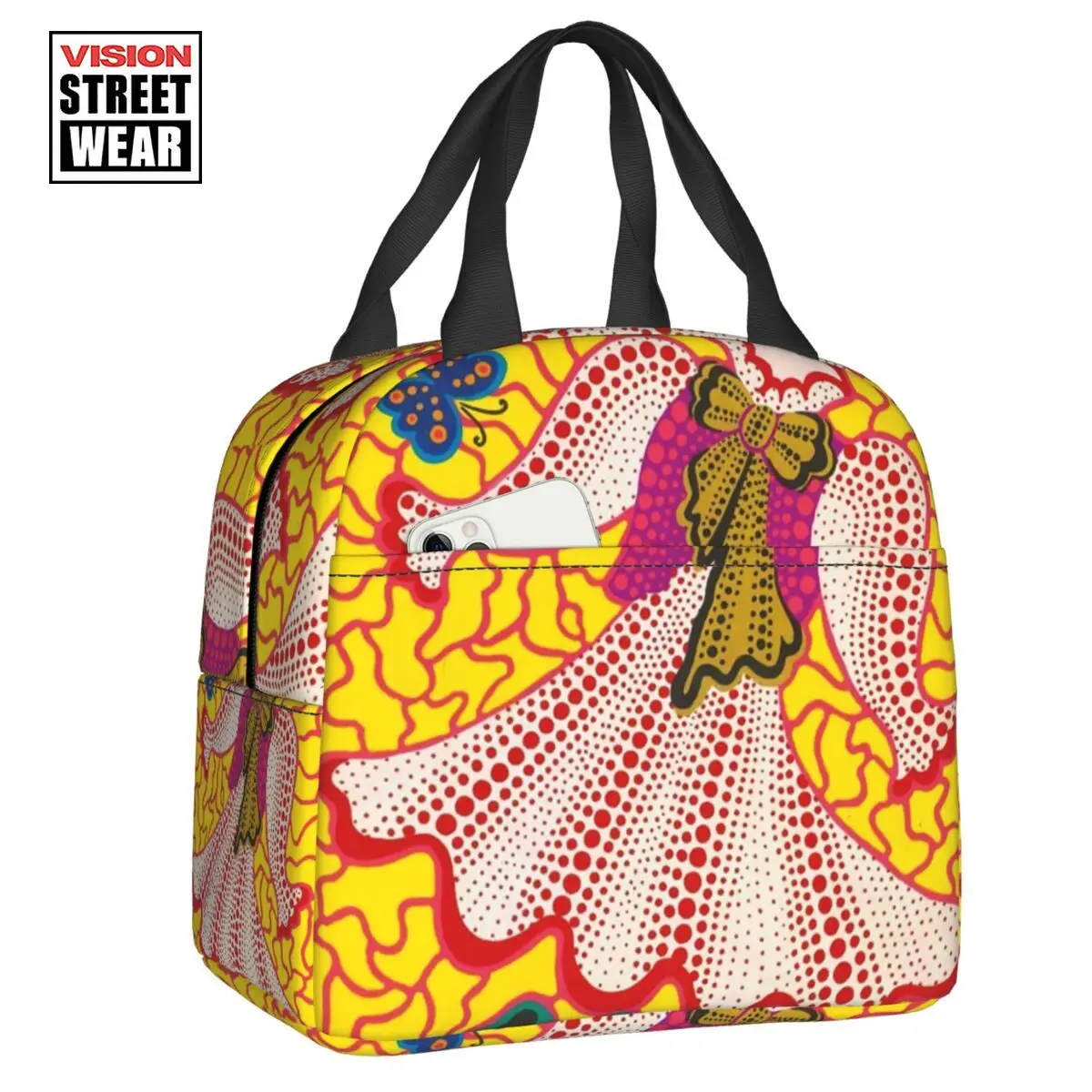 

Новинка 2023, индивидуальная художественная сумка для обеда Yayoi Kusama для мужчин и женщин, Термоизолированный Ланч-бокс для детей и школы