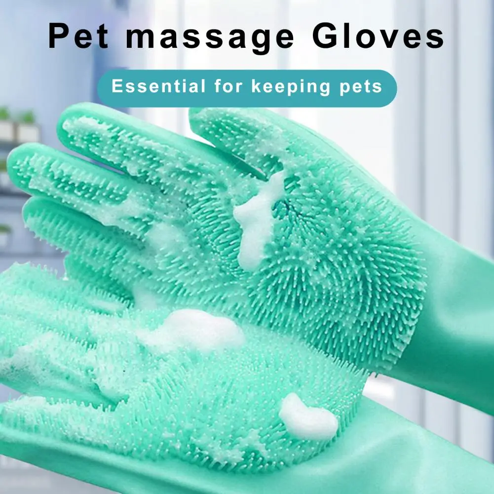 

Отличные перчатки для мытья посуды, Нескользящие Водонепроницаемые силиконовые перчатки для стирки посуды, средство для очистки, для ежедн...