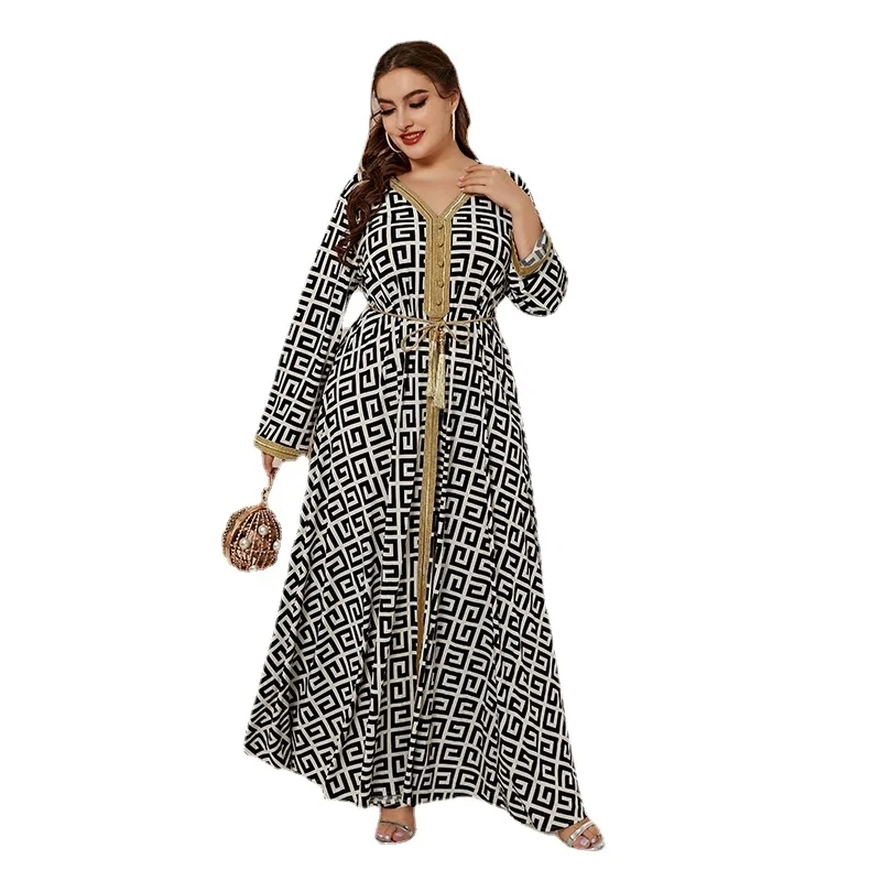 Купи 2022 Abaya Long Spring Womens Ladies Dresses Large Plus Size Fashion Elegant Stitching Ramadan Maxi Dress за 1,051 рублей в магазине AliExpress