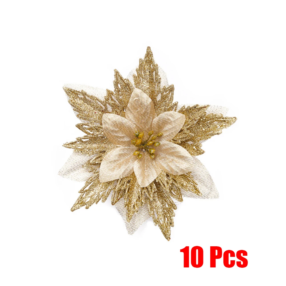 

Christmas Flowers 10pcs Home Party Replacement Spare Parts Wedding Wreath Accessories Artificial Flower Brand New