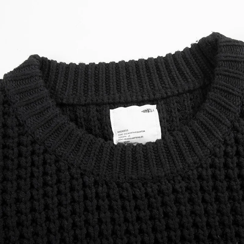 Зимний тяжелый японский однотонный простой пуловер Madness модный мужской и женский
