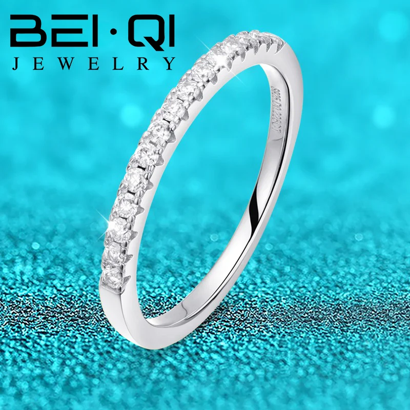 Кольцо из 100% стерлингового серебра 925 пробы пройденное с муассанитом одинаковое