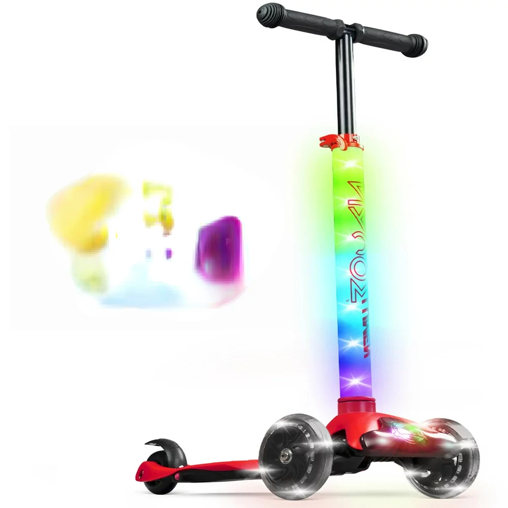 

3 Wheeled Lumen LED Light-up Kids Scooter - Adjustable Height 3 Years Plus Camping gadgets and accessories Edc knuckle Notepad T