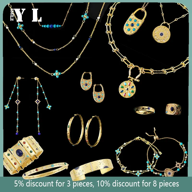 

2021 High Quality S925 Sterling Silver Roman Style Daisy Earrings Fashion Love Smiling Face Clover Bracelet Moroccan Jewelry