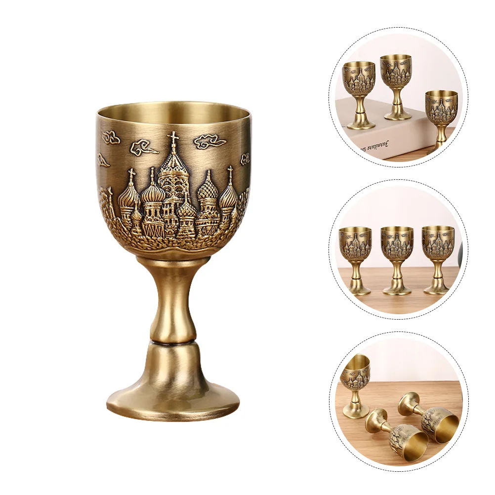 

Goblet Cup Brass Drinking Chalice Embossed Metal Bar Beer Flutes Royal Glasses Copper Goblets Whiskey Retro Handmade