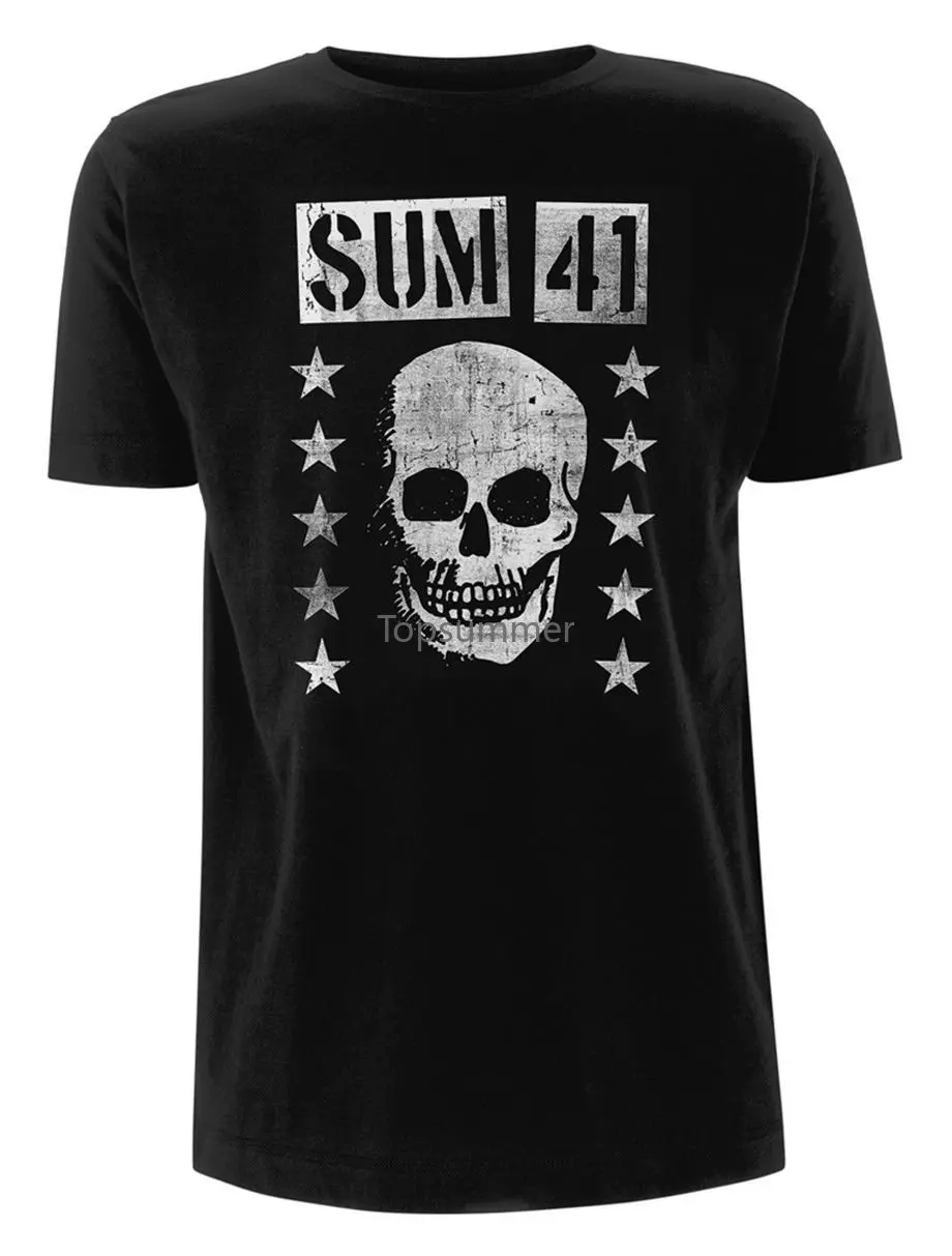 Tee Shirt Design Compression Sum 41 Grinning Skull O-Neck Short-Sleeve T Shirts For Men
