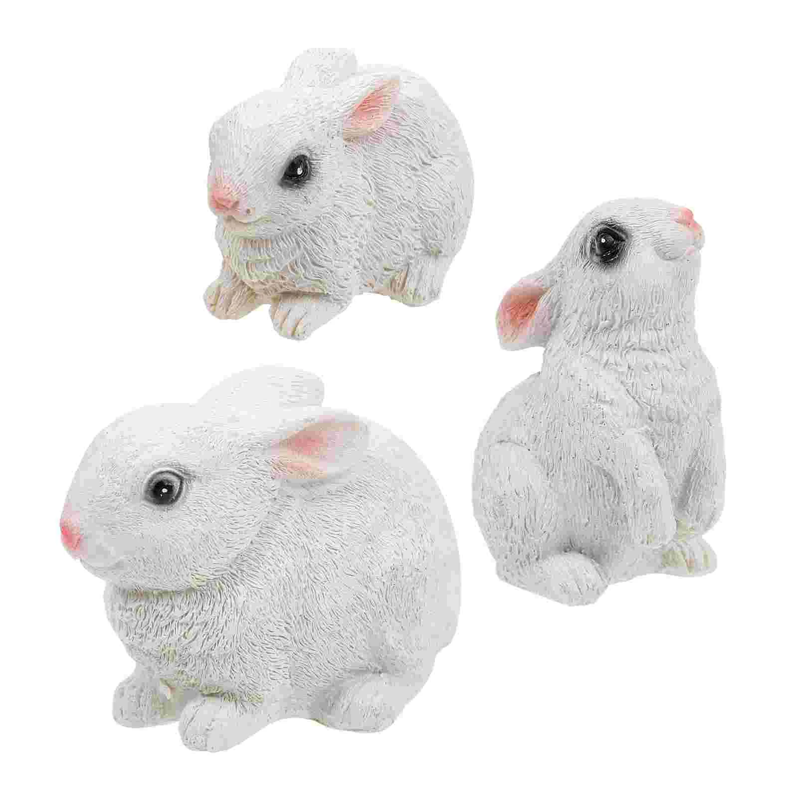 

Rabbit Bunny Easter Figurine Figurines Statue Animal Mini Year Cake New Figure Decor Toy Baby Toys Decorations Model Artificial