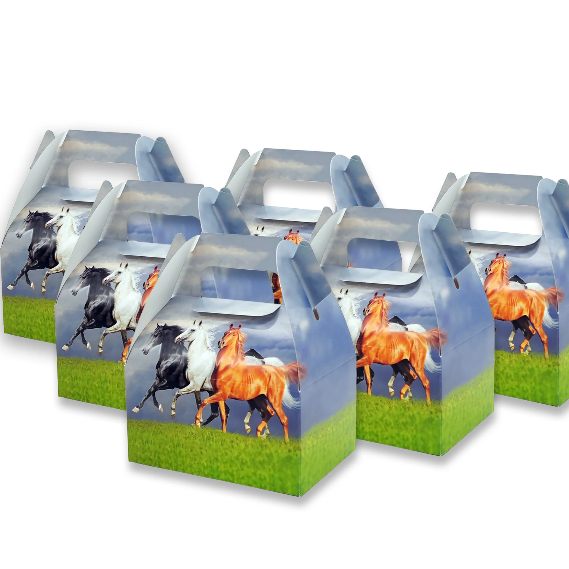 

24 шт./лот коробка для конфет коробка для торта подарочные пакеты детская тематическая вечеринка в виде лошади пони украшение для вечеринки ...