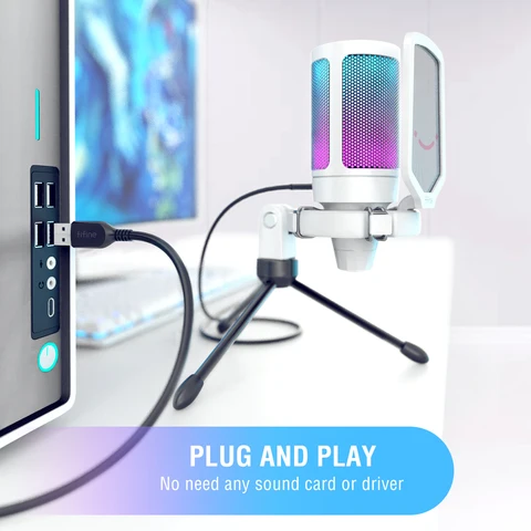 FIFINE RGB USB игровой микрофон