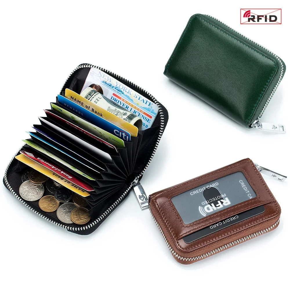 

Мужские кошельки из натуральной кожи, маленький кошелек с RFID-защитой для нескольких карт, вместительная сумка для денег из воловьей кожи, Короткие однотонные портмоне для мелочей, Прямая поставка