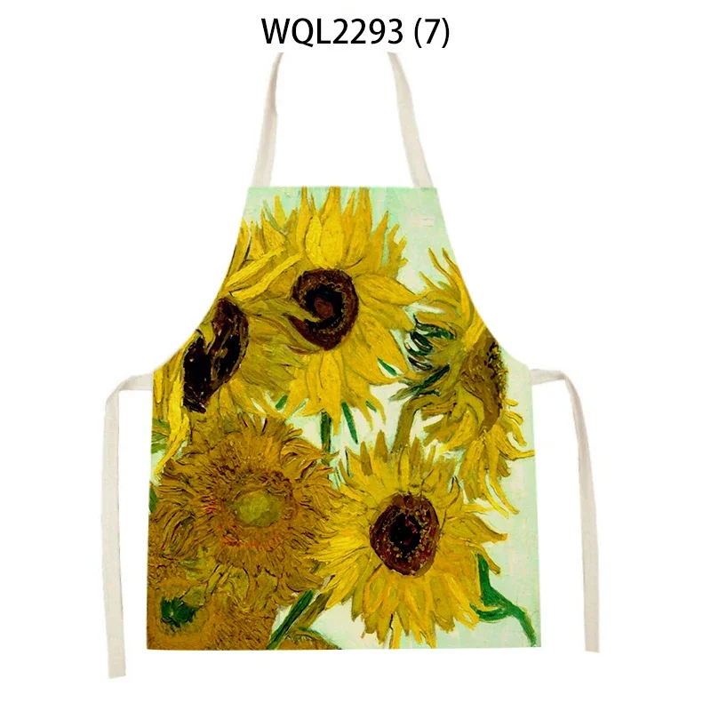 

Льняной фартук с рисунком подсолнуха