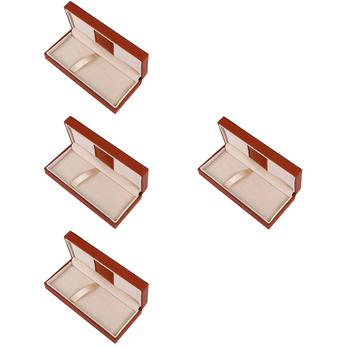 

4pcs Exquisite Pen Case PU Pen Box Decorative Compact Pen Gift Box Gift Accessory