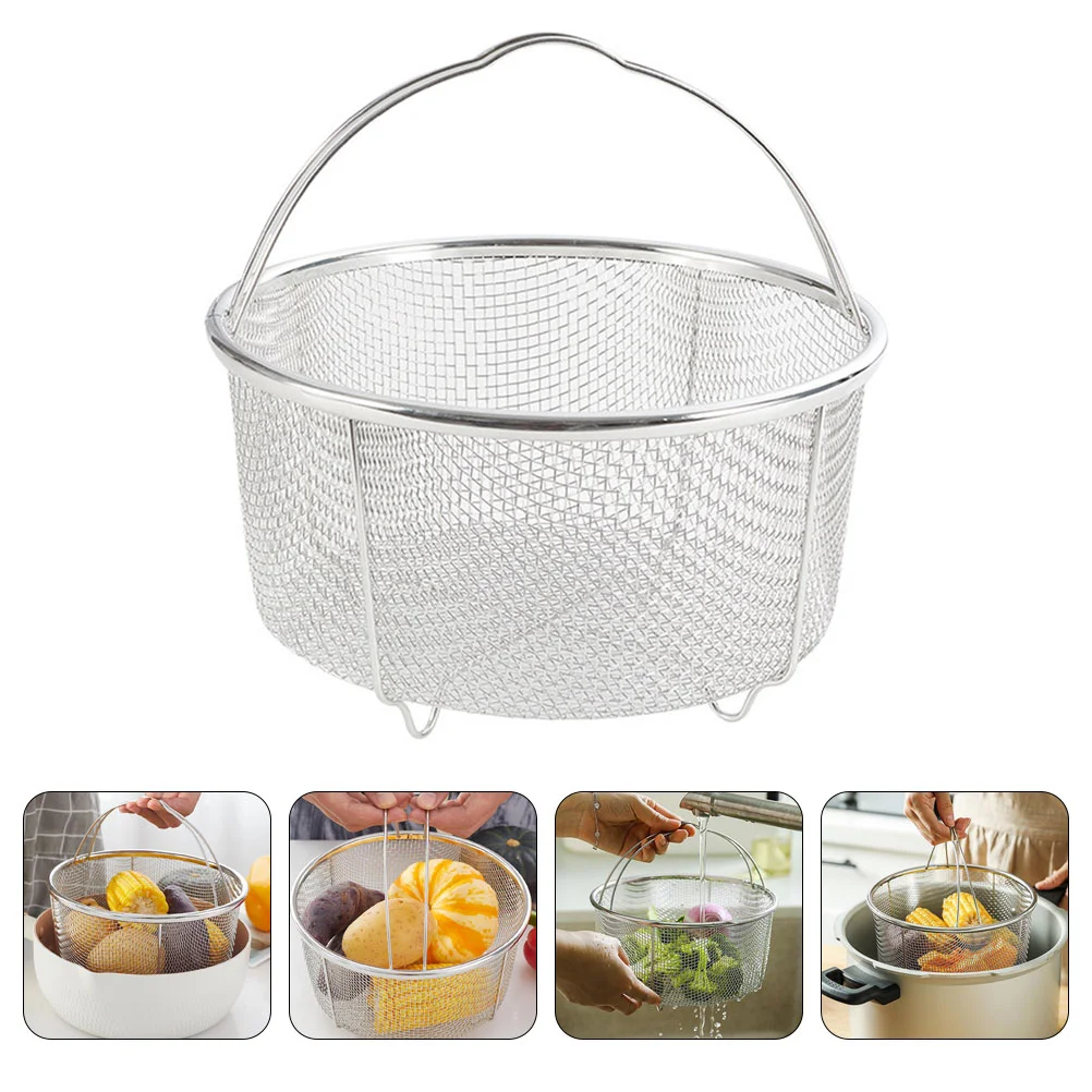 

Multifunctional Frying Basket Food Fried Vegetable Draining Collapsible Colander Corn Cake French Fries Stainless Steel