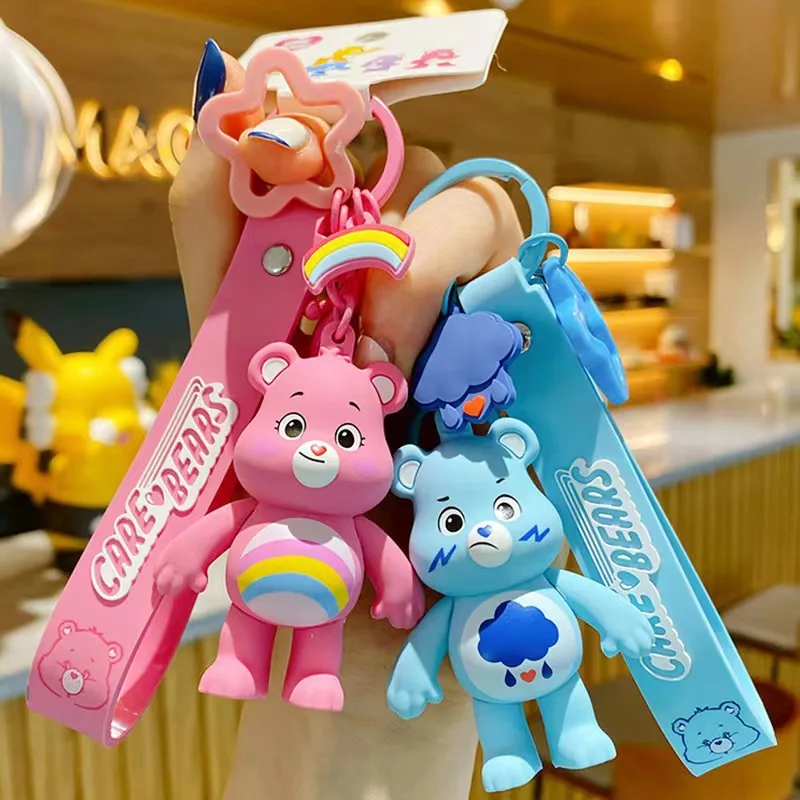 Фото Miniso miłość niedźwiedź brelok torba dla par wisiorek Ins Cartoon PVC prosty śliczny plecak dla dzieci wisiorek lalka akcesoria samochodowe №1