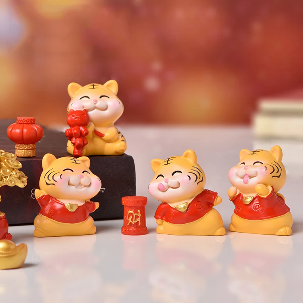 

Новогоднее украшение для дома в китайском стиле, новинка 2022, милая миниатюрная Ландшафтная миниатюрная статуя тигра «сделай сам»