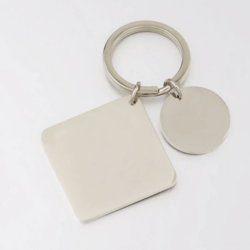 10 шт. квадратные брелоки из нержавеющей стали |