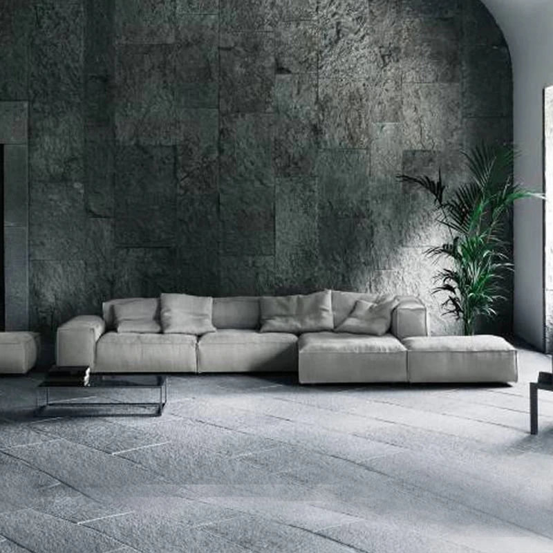 

Итальянский минималистичный диван, дизайнерский диван-конструктор тофу, широкий подлокотник из ткани, современный тихий тканевый диван