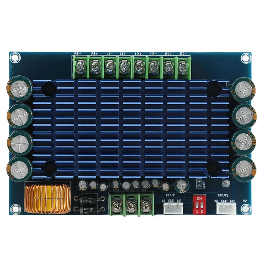 Фото XH-M180 TDA7850 Мощная переключаемая плата усилителя, 12В постоянного тока, 2/4-канальный цифровой модуль усилителя звука, электронный компонент №2