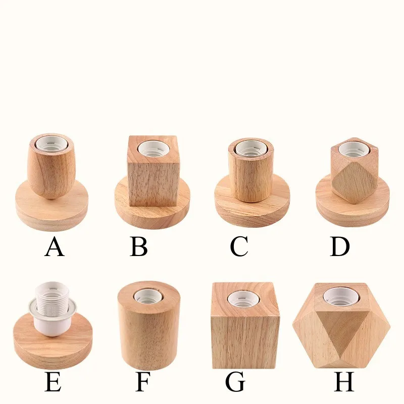

Wooden Bases Bulb Holder E27 Table Lamp Parts Wood Base LED Support Display Tube Sockets For Lamps Lighting Parts Holder