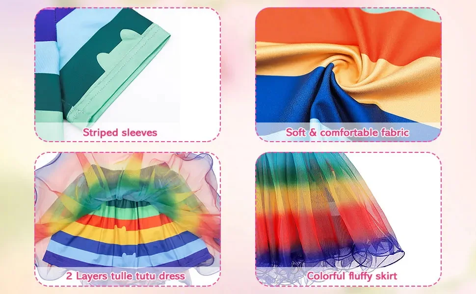 Детские летние комплекты из 4 предметов с героями мультфильмов для девочек