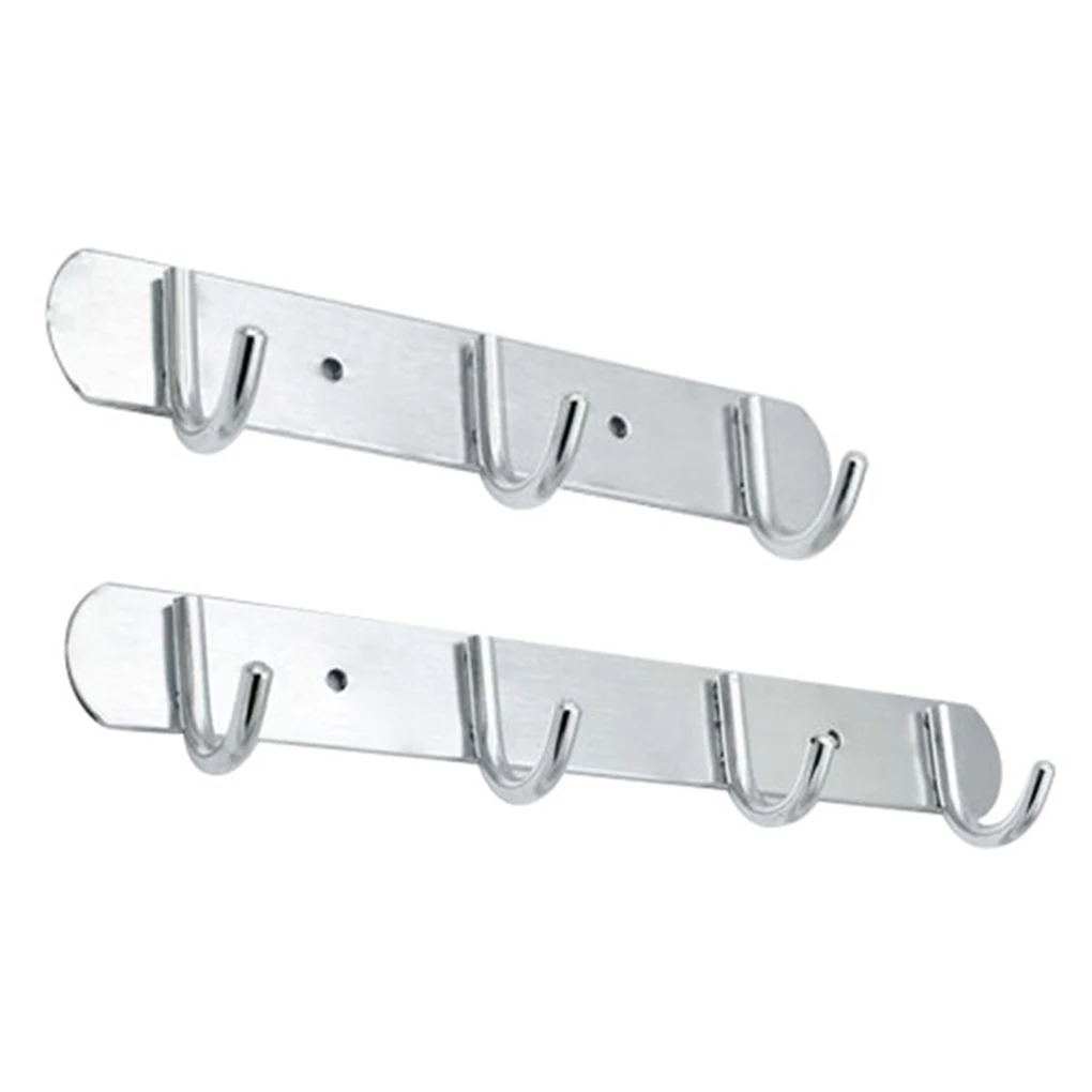 

Space Aluminum Hooks Bar 3/4/5/6/7 Hooks Hat Clothes Robe Holder Door Rack Wall Mounted Bathroom Kitchen Hanger Wall Coat Rack