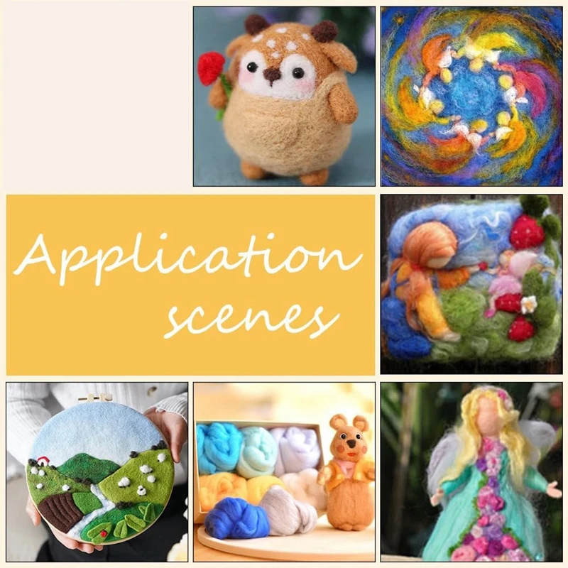 4Pcs Wooden Wool Carder Slicker Brush Wood Spinning-Tool Felting Tool Kit With 12Pcs Craft Needle For Yarn Blending