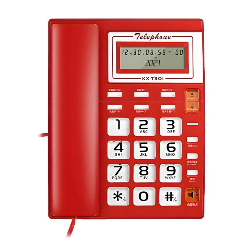 Настольный проводной телефон для домашнего стационарного телефона с громкой