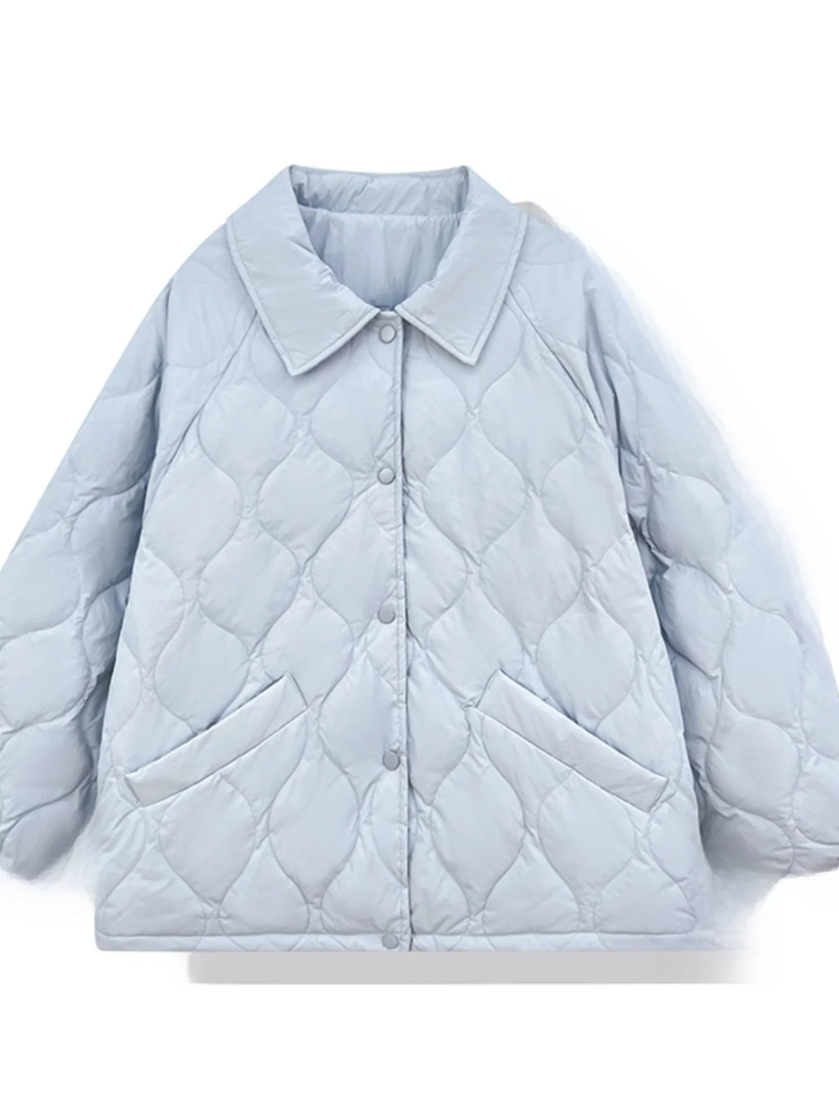 Осень-зима 2024 новый легкий пуховик женский белый утиный пух с короткими