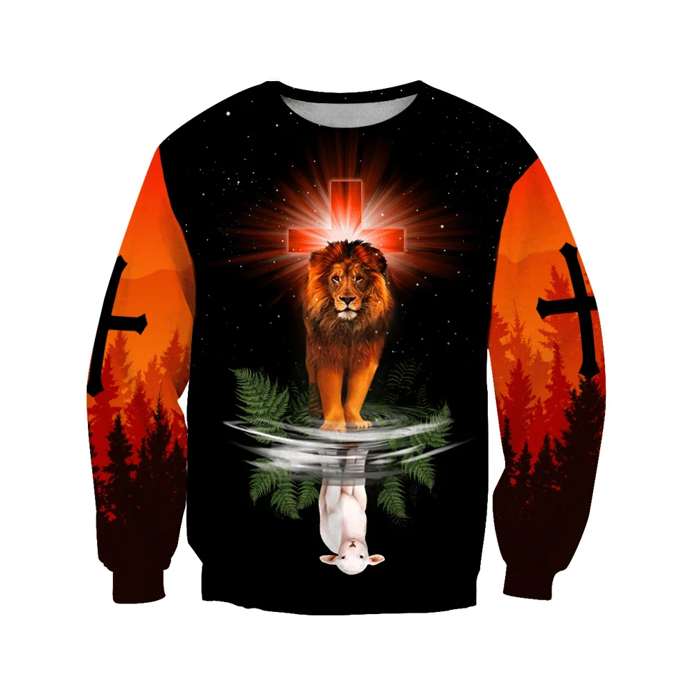 

CLOOCL Men Sweatshirt Easter Christian Jesus 3D Print Animal Lion Long Sleeve Outerwear Streetwear Lounge Wear Drop Shipping