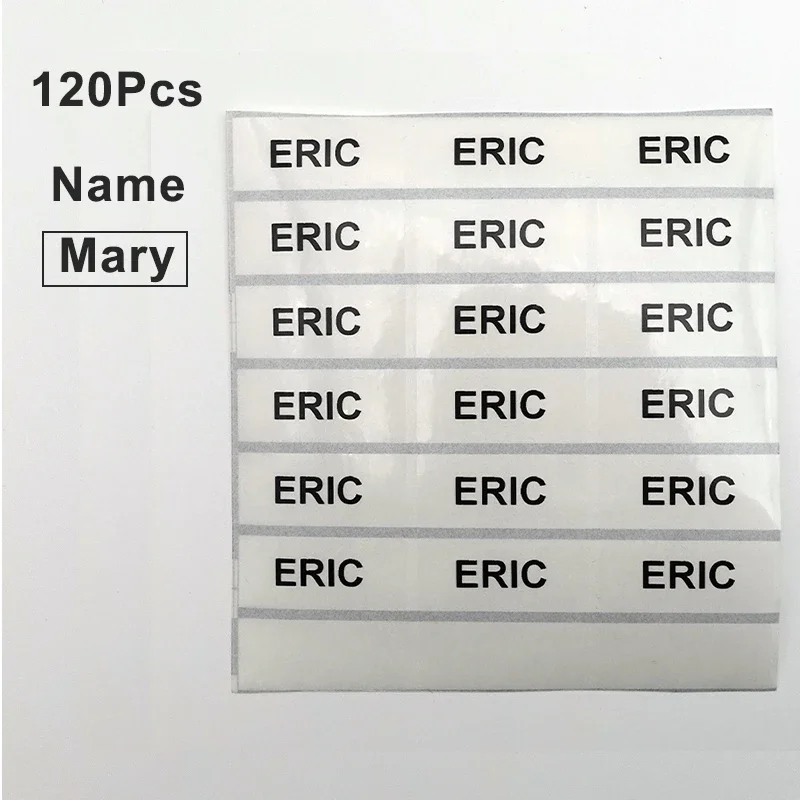 Прозрачные именные наклейки 120 шт.