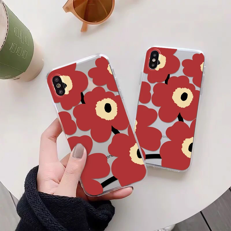 

Flower Fall Proof Phone Case Suitable for iPhone 13 11 12 Pro Max X XR XS Beautiful Mobile Phone Bag Soft Rubb Cover