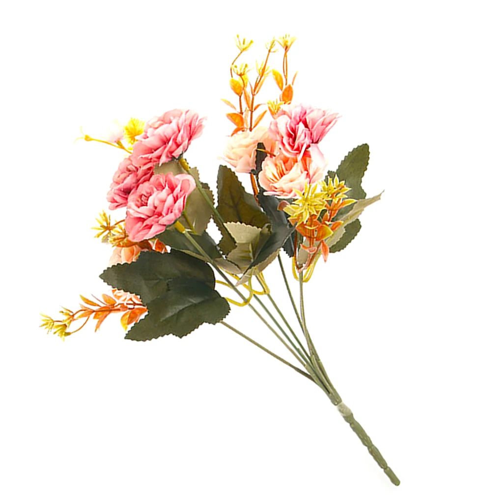 

2pcs 7 Heads Artificial Small Peony Bouquet Simulation Floral Home Living Room Wedding Party Office Flower Decoration Ornaments