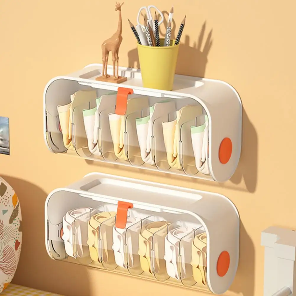 

Space Saving 6 Cells Simple Installation Wall Mounted Underwear Storage Box Underwear Organizer for Closet