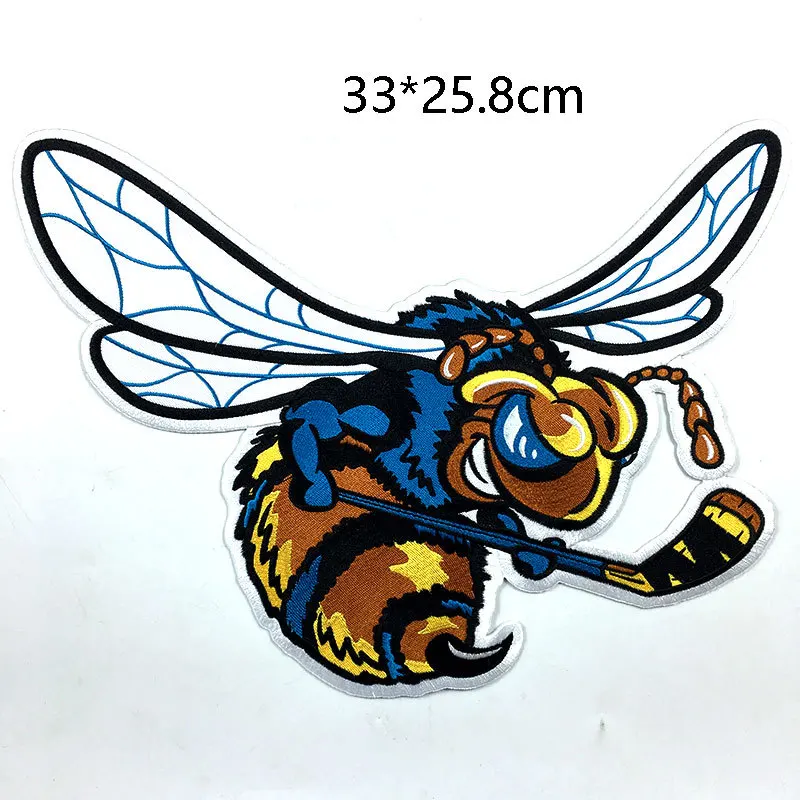 

Cartoon Big Bee patch DIY sew Clothes Coat big Back Sticker ironing Embroidered Patches Sew Applique decor Badge