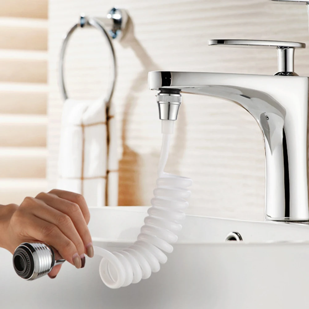 

Faucet Extension Adjustable Kitchen Bathroom Extension Water Tube Portable Pullable Foaming Bathroom Shower Faucet Spring Tube
