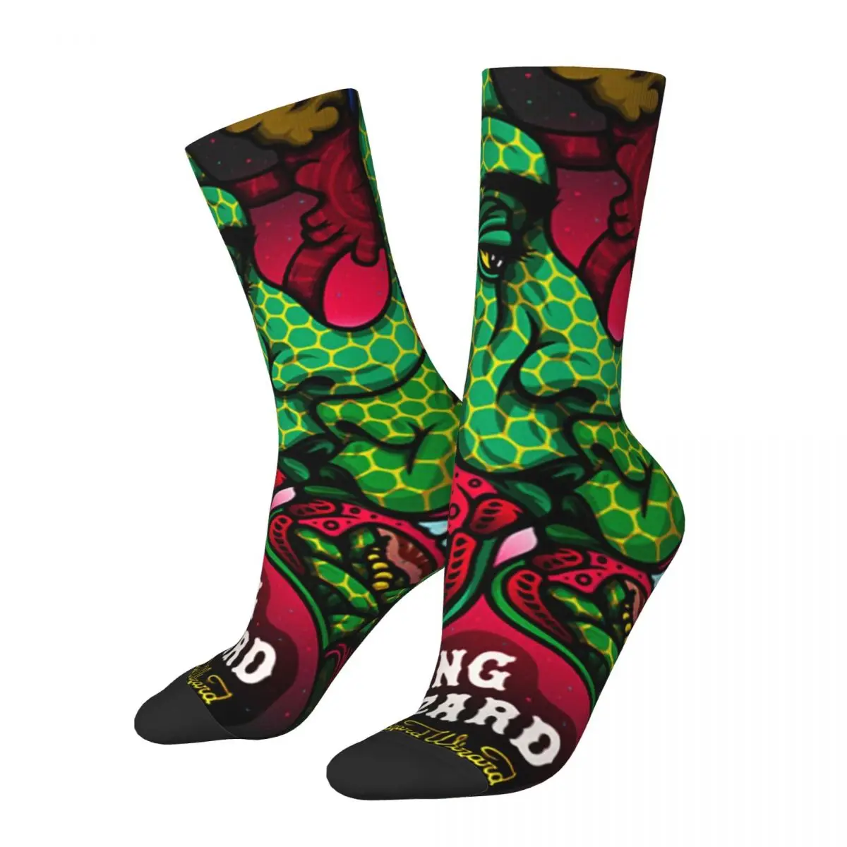 

Funny Crazy Compression Sock for Men Fishing For Fishies Hip Hop Harajuku Gizzard King and Lizard Happy Seamless Boys Crew Sock