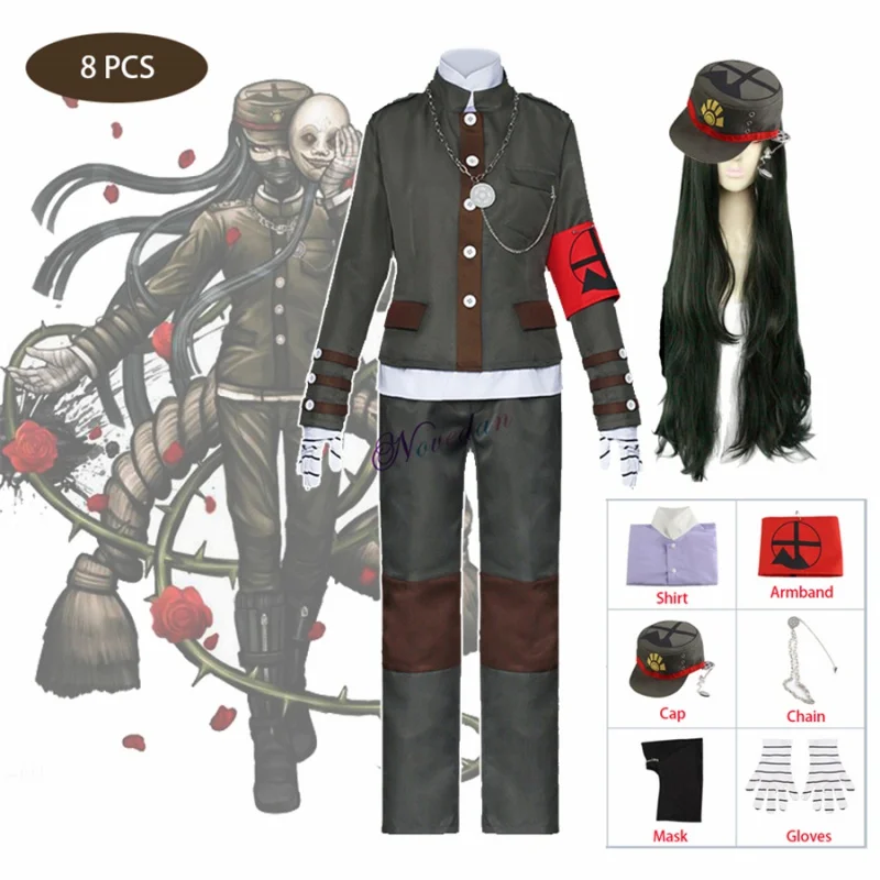 

Anime Danganronpa V3: Killing Harmony Korekiyo Shinguji Costume Costume Outfit School Uniform Wig Mask Full Set