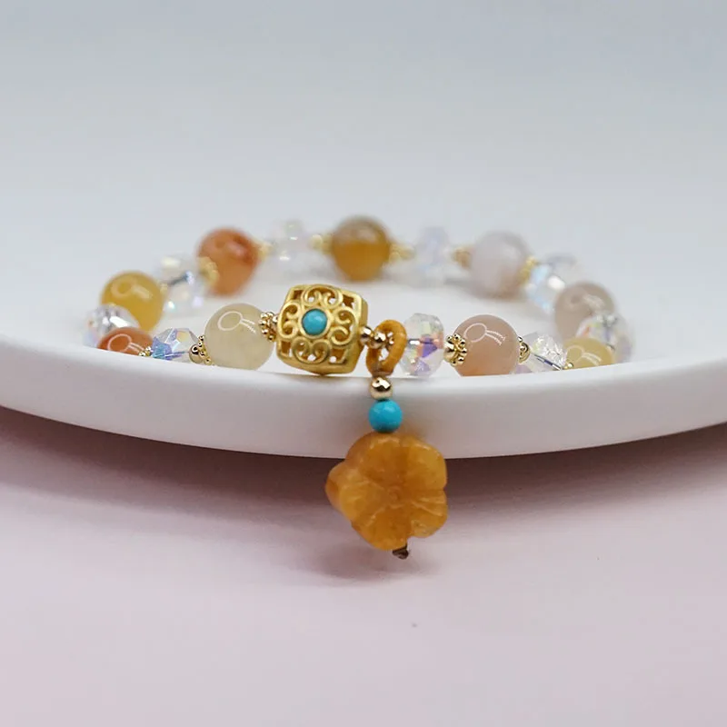 

Jade Bracelets for Women Natural Jewelry Bracelet Bangles Accessories Gifts Luxury Bangle Flower 8mm Amulet Charms Amulets
