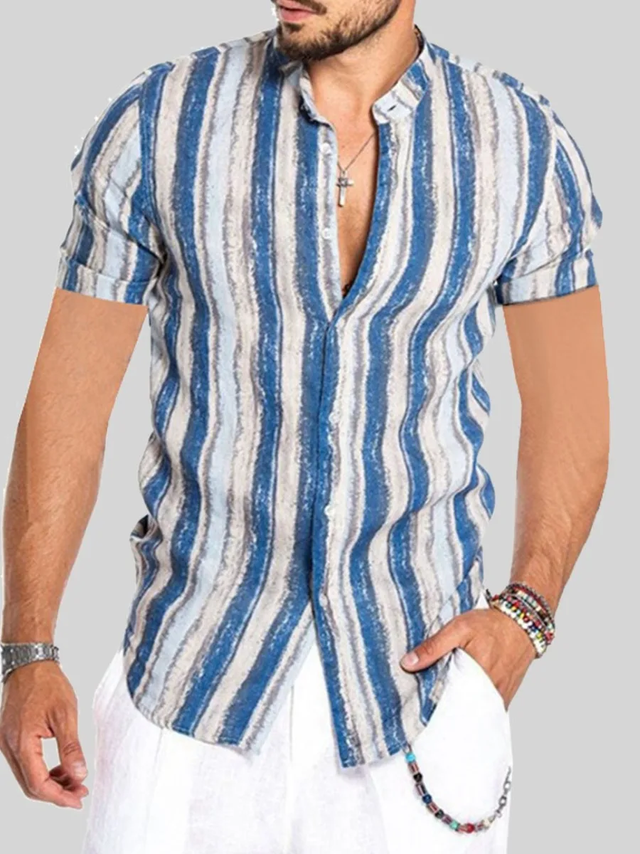 Уличная одежда в стиле Харадзюку 2024 Летняя Повседневная рубашка мужская с