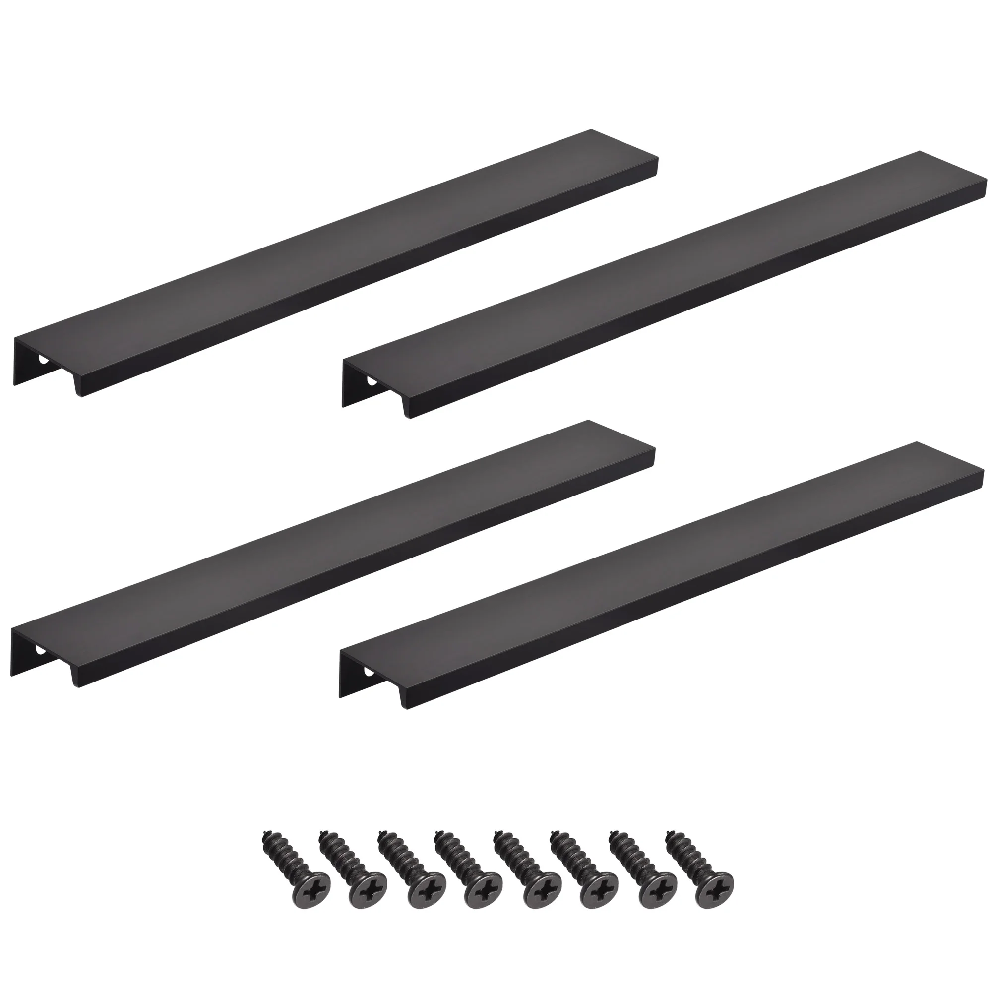 

Uxcell Edge Pull Handle 400 мм x 32 мм ящик для шкафа из алюминиевого сплава Pull Black 4 шт.