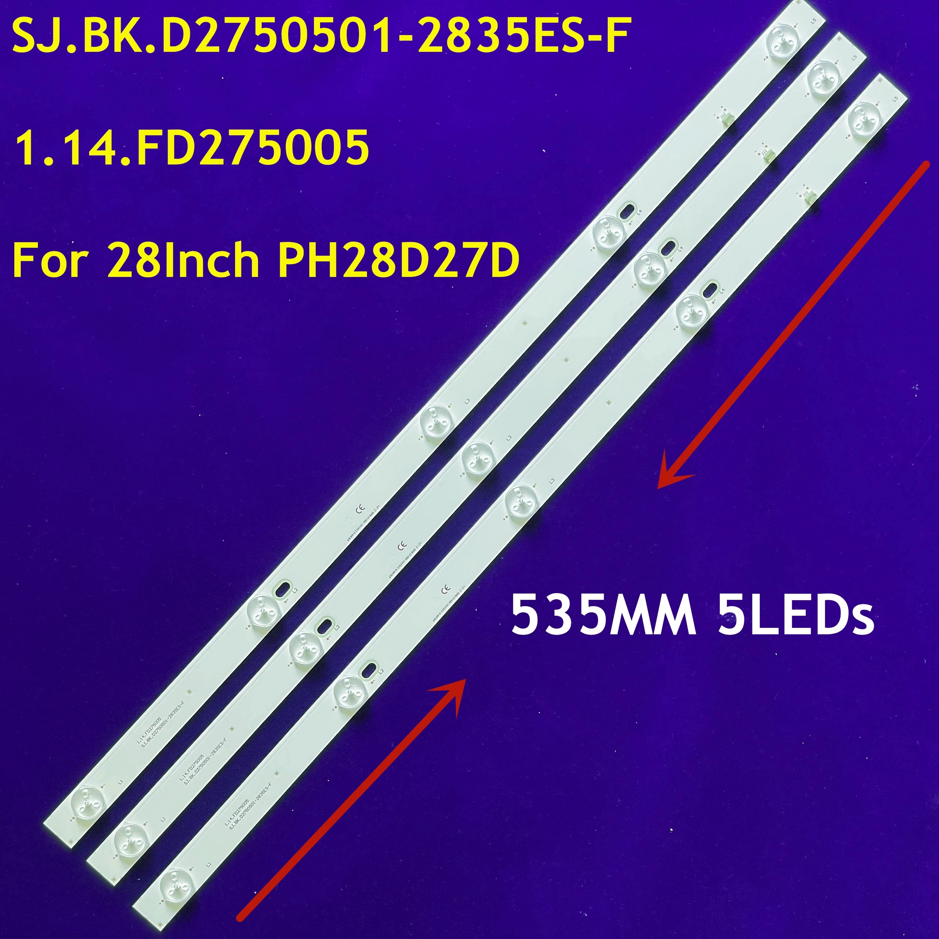 

15 шт., Светодиодная лента для подсветки Philco Ph28d27 Ph28d27d