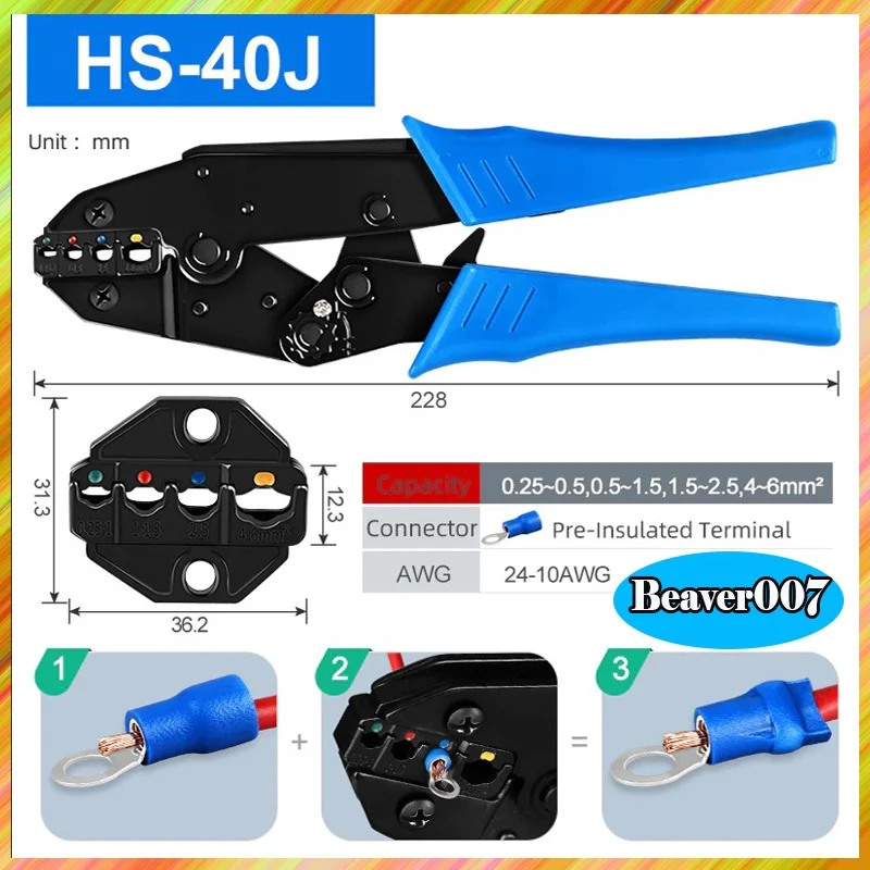 Изолированный соединитель кабеля обжимные клещи для электрических проводов