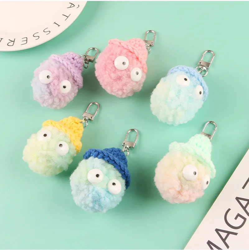 

1pc Cute Fur Monster Keychain Fashion Creative Ball Keychain Women Men Mobile Phone Bag Decoration