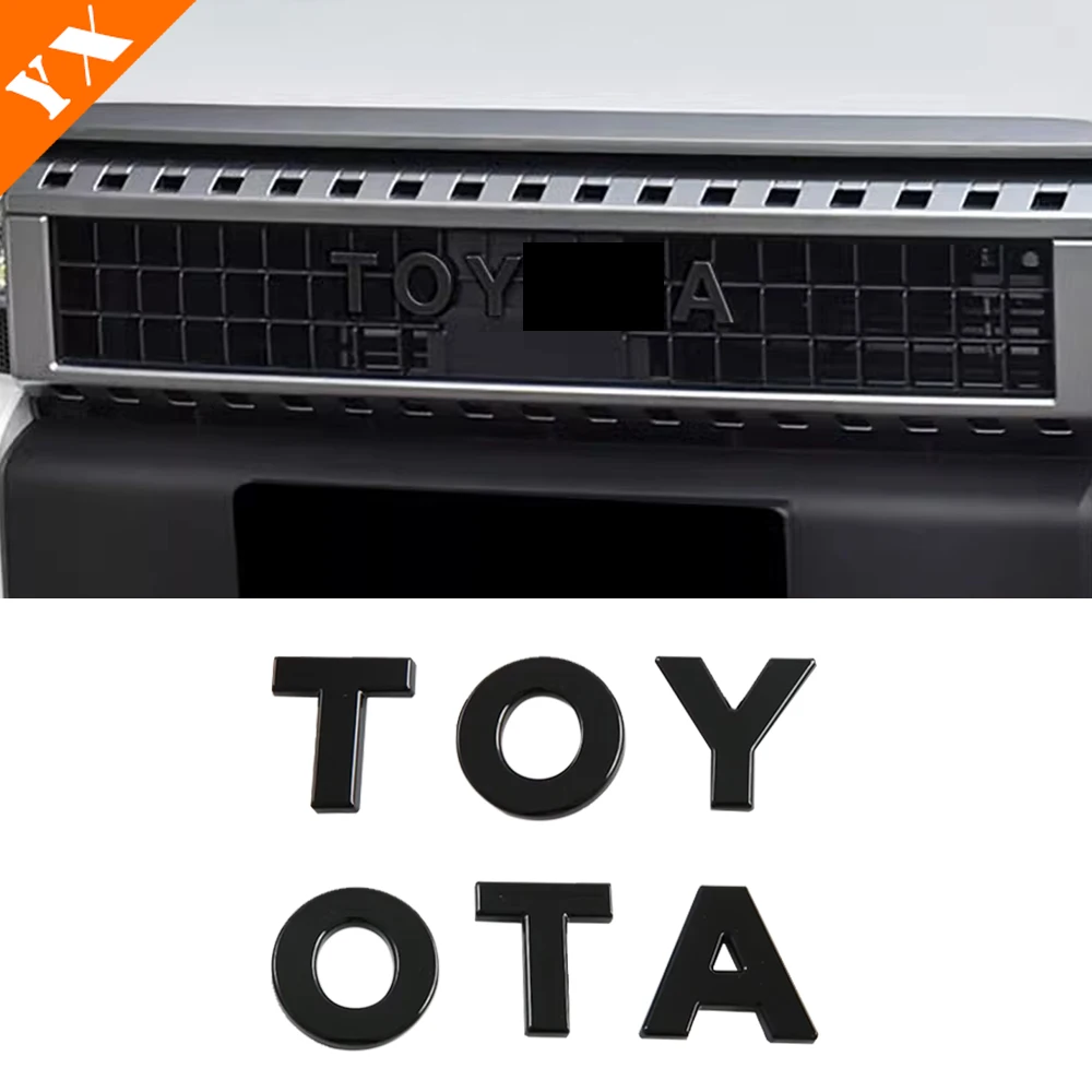 

Для 2024-2025 Toyota Land Cruiser Prado LC250 черная наклейка на автомобильную этикетку, передняя наклейка с логотипом автомобиля, рамка, головной бампер, декоративная наклейка, крышка