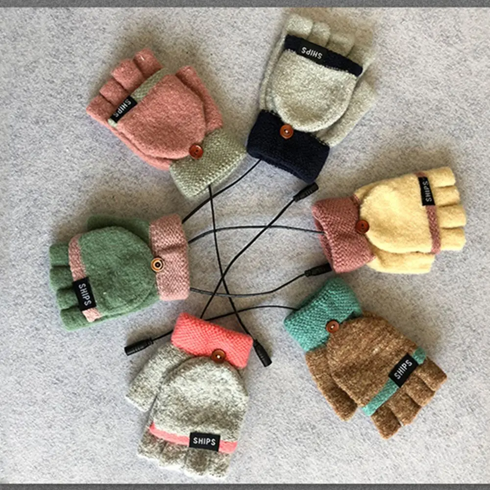 

Перчатки с подогревом для мужчин и женщин, теплые зимние варежки с полных и полных пальцев, перчатки с электрическим подогревом и USB-подогре...